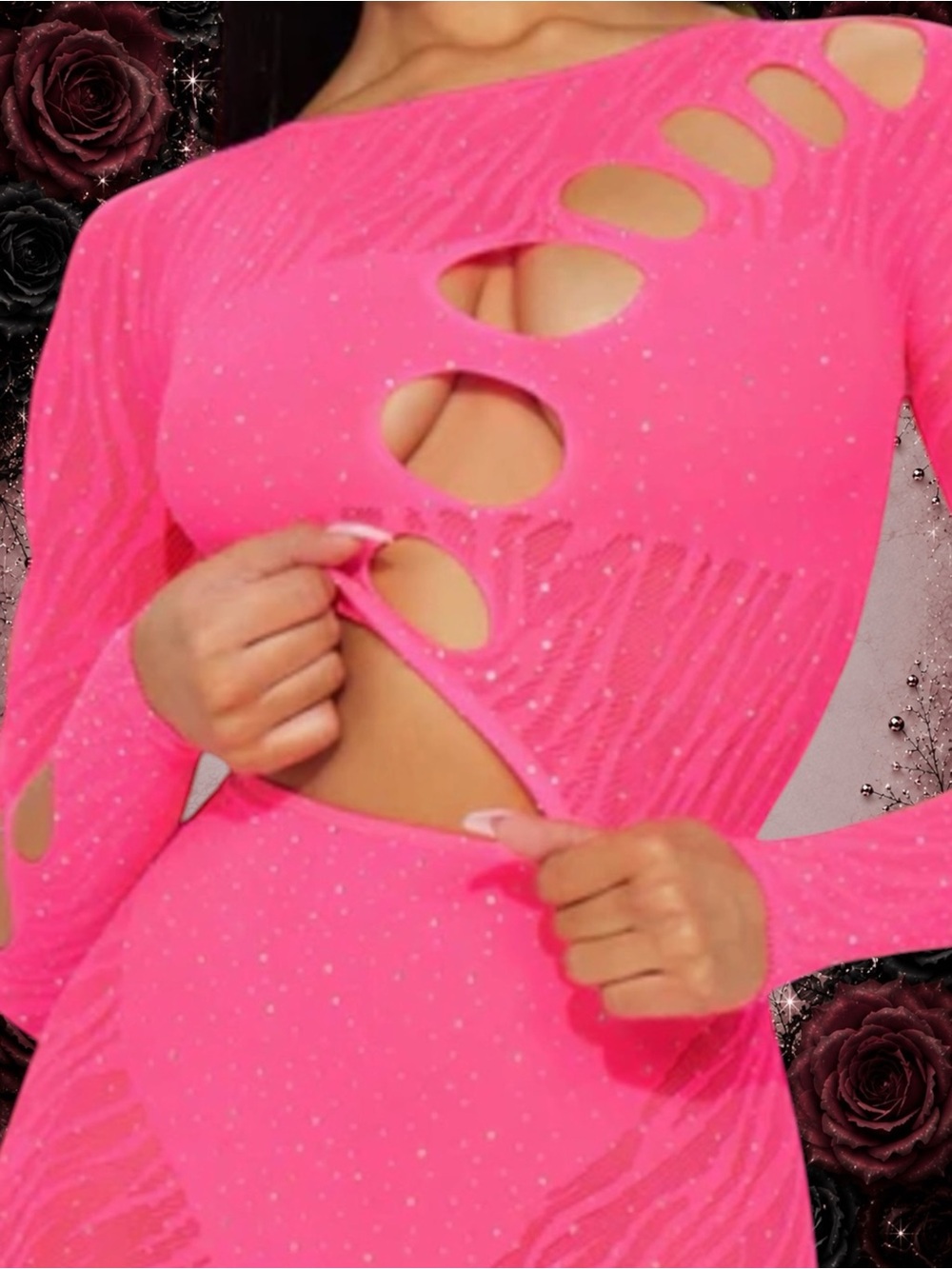 Fashion Nova Kali Rhinestone Seamless Legging Set – Hot Pink – Size S/M - Picture 6 of 9